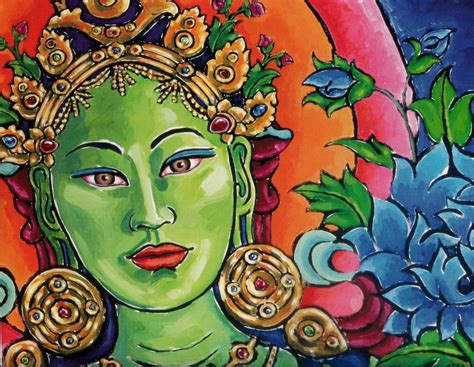 Gaze of Tara, Losang Gyatso, acrylic on canvas, 2007 Calendar, Campaign for Tibet Buddha ...