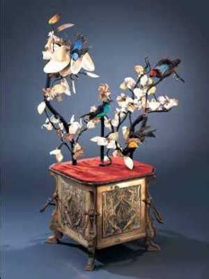 27 Mechanical Singing Bird in Tree on Bronze Base | #400039