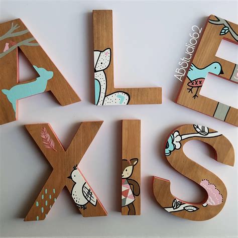 Wooden Letters for Nursery Woodland Nursery Decor Hand | Etsy | Painted wood letters, Wooden ...