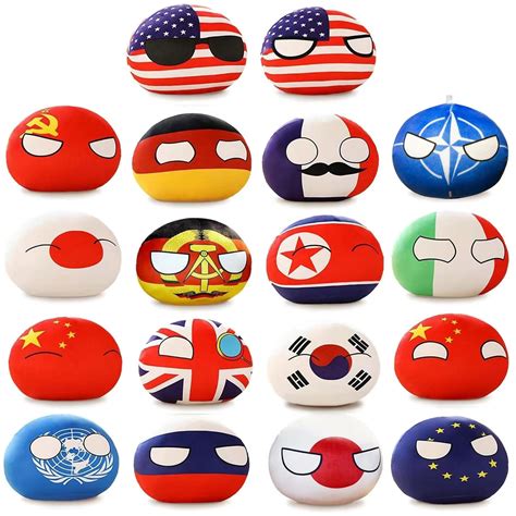 Buy 18pcs Countryballs Polish Ball Plush Toy Usa France Canada England ...