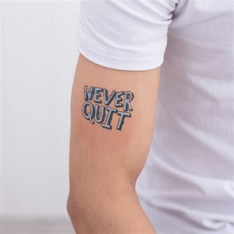 Never Quit tattoo sticker by Michelle Khalil