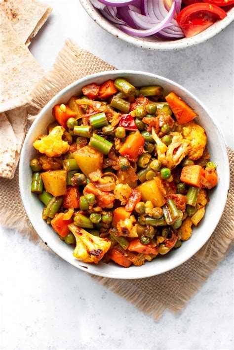 Easy Mixed Vegetable Curry: Dry North Indian Style Sabzi | Indian Ambrosia