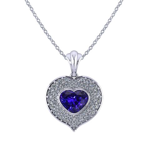 Heart Shaped Sapphire Necklace - Jewelry Designs