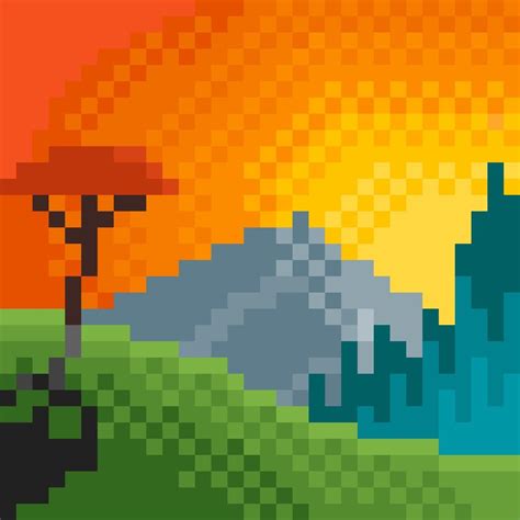 A tree at sunset (OC) 32x32 : r/PixelArt