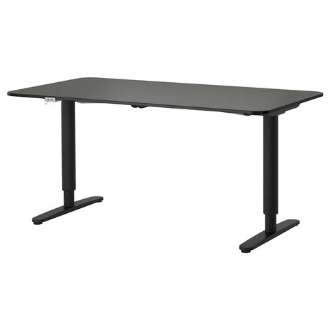 BEKANT Desk sit/stand - gray/black - IKEA | Ikea office table, Sit stand desk, Office table