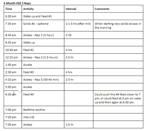 6 Month Old Baby Sleep Sample Schedule