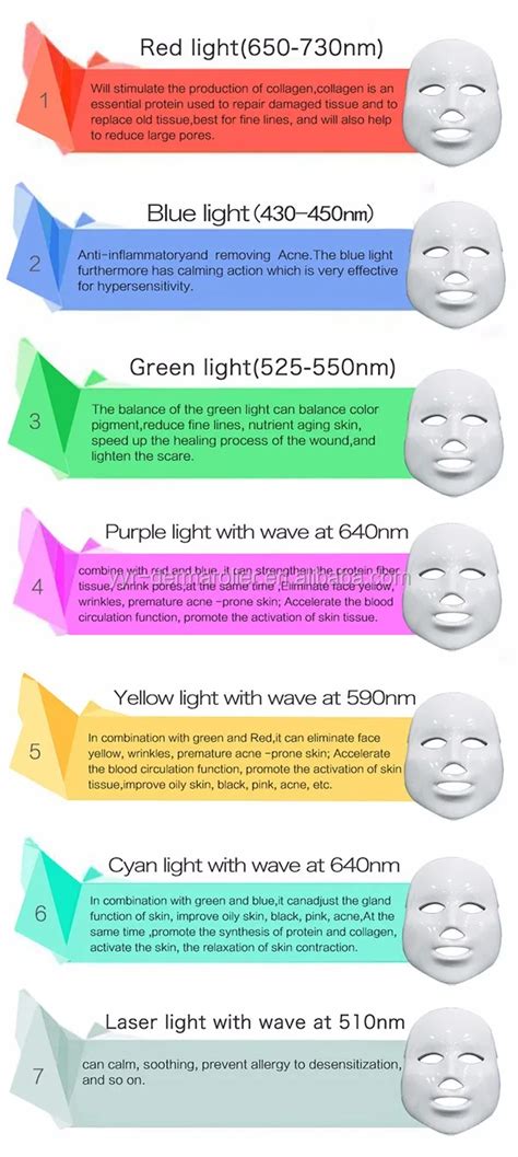 Yyr 7 Colors Led Infrared Light Face And Neck Whitening Facial Mask Led ...