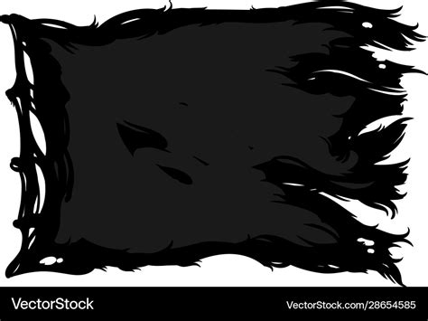 Black ragged pirate flag Royalty Free Vector Image