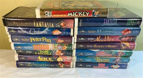 Disney Black Diamond Classics VHS Lot of 15 Masterpiece Fantasia little ...