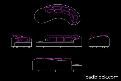 curved sofa Archives - iCADBLOCK