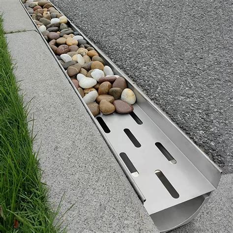 Channel Drains for Paver Patio, 6 8 Inches Wide Pool Trench Drains for Concrete Slab/Yard/Garden ...