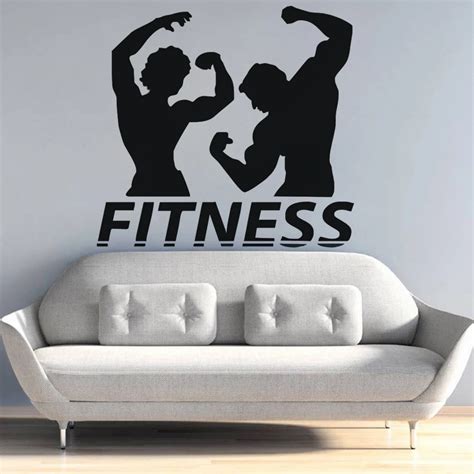 Fitness Wall Decal Sports Gym Wall Stickers Fitness Club Wall Art ...