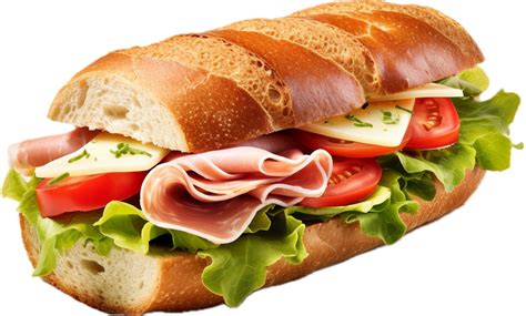 AI generated sandwich with ham cheese and vegetables png 35642318 PNG