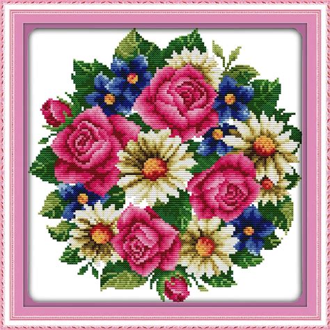 All-flowers-bloom-together-rose-cross-stitch-kit-flower-14ct-printed ...