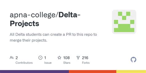 GitHub - apna-college/Delta-Projects: All Delta students can create a ...