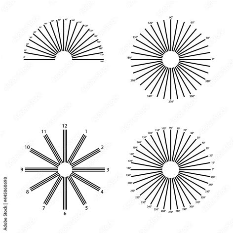 Eye astigmatism test grid. Oculist Vector printable chart retina examination. lines degrees ...