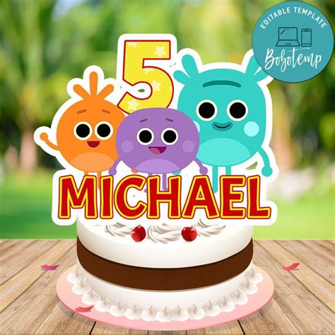 Super simple bumble nums Cake Topper Template Printable | Createpartylabels