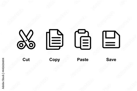 Set of Simple Flat Copy Paste Icon Illustration Design, Copy Paste Symbol Collection with ...