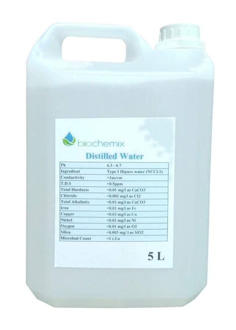 Double Distilled Water, Can of 5L at Rs 50/litre in Bengaluru | ID: 24166776973