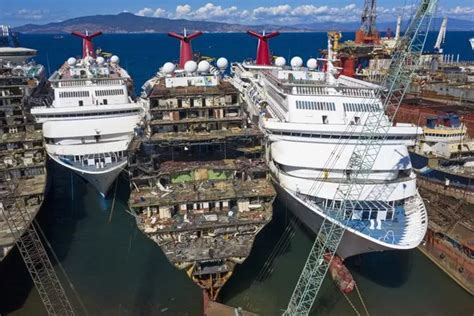 Inside creepy cruise ship 'graveyards' where hundreds of giant vessels ...