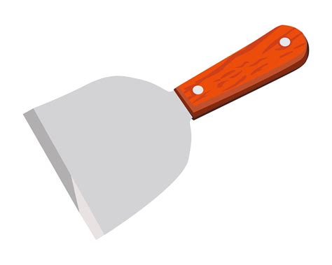 Vector Illustration Scrapper Half rounded griddle scraper spatula with ...