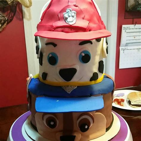 Paw Patrol Half and Half Cake for Daughter's Birthday