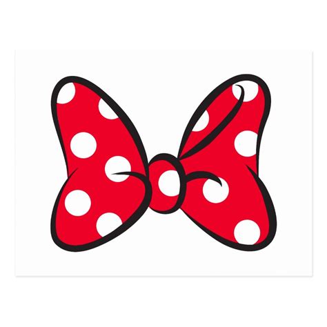 Trendy Minnie | Red Polka Dot Bow Postcard | Zazzle.com | Minnie mouse ...