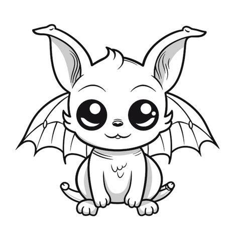 Premium AI Image | a cartoon drawing of a little bat with big eyes generative ai