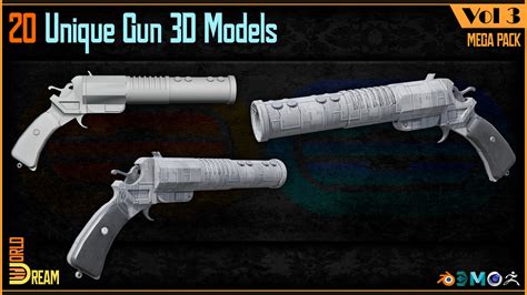 ArtStation - 20 Gun 3D Models with Textures | Game Ready | Vol 3 | Game ...