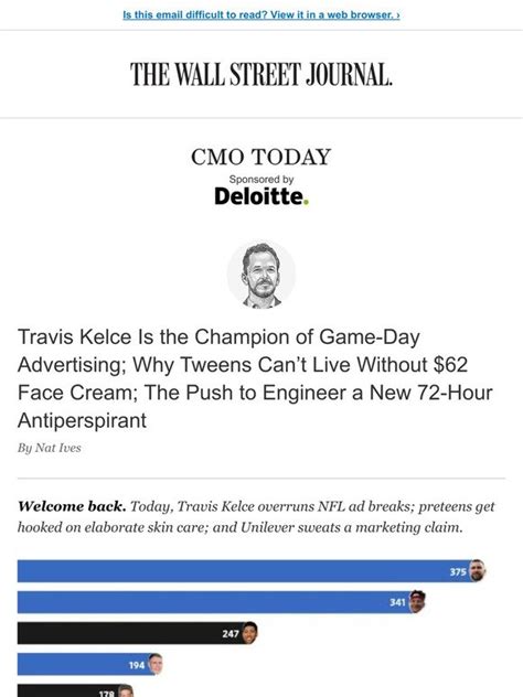 The Wall Street Journal: CMO Today: Travis Kelce Is Officially the ...