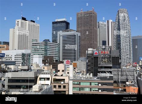 High rise office buildings in Shinjuku city skyline in Tokyo, Japan ...