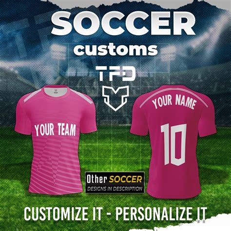 Custom Pink Soccer Jersey Custom Soccer Uniform Personalizable Name and ...