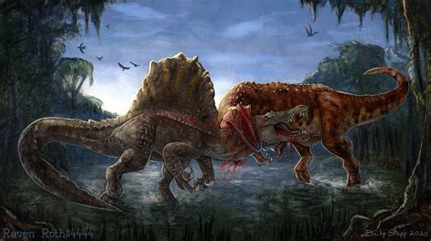 The Isle New Giganotosaurus vs Spinosaurus by EmilyStepp on DeviantArt