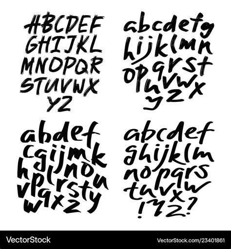 Handwritten Font Alphabet