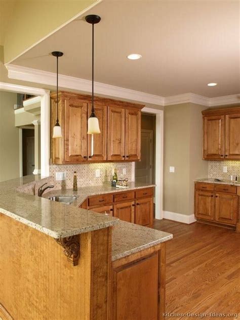 Kitchen Ideas Medium Brown Cabinets #kitchenremodelhomedepot | Brown kitchen cabinets, Wood ...