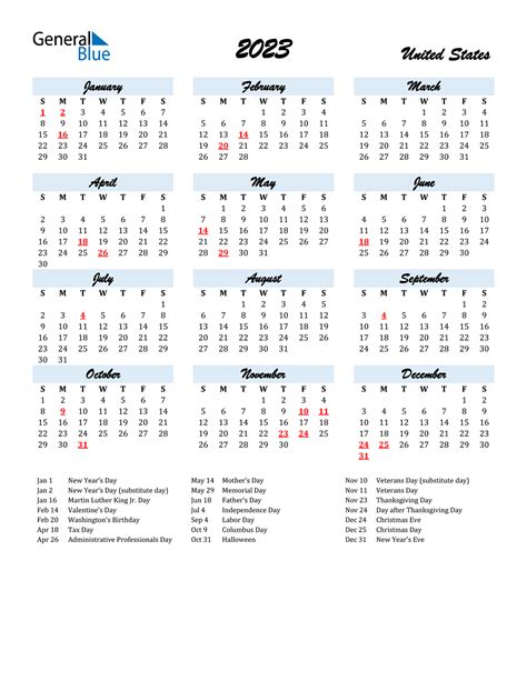 2023 Printable Calendar With Holidays | Images and Photos finder