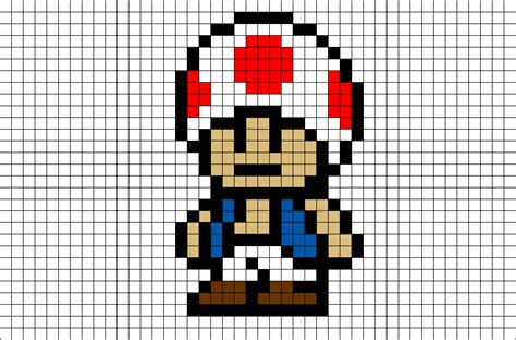 Toad Mario Pixel Art | Pixel art, Pixel art design, Lego art