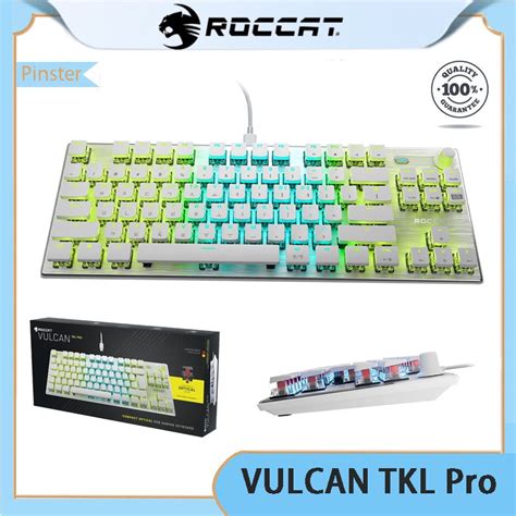 ROCCAT VULCAN TKL Pro gaming RGB backlit mechanical keyboard-white and black (84-key RGB) linear ...