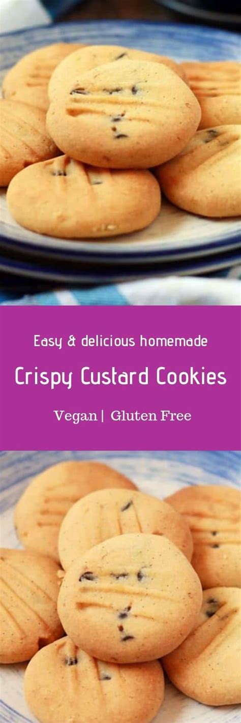 Custard cookies recipe, bakery style custard powder cookies