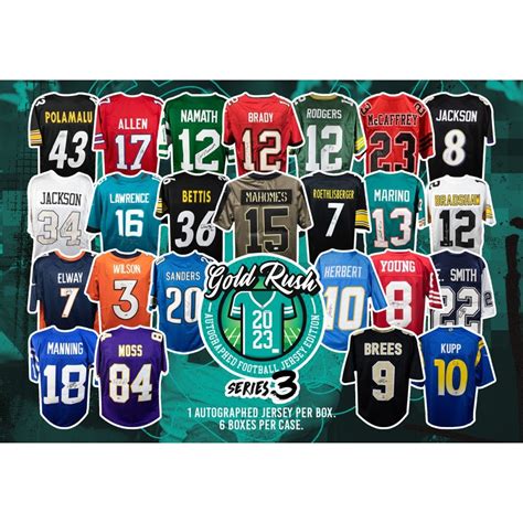 2023 Gold Rush Autographed Football Jersey Series 3 6-Box Case | Steel ...