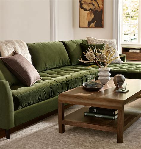 Hastings Sectional Sofa - Right Chaise | Rejuvenation | Green sofa ...