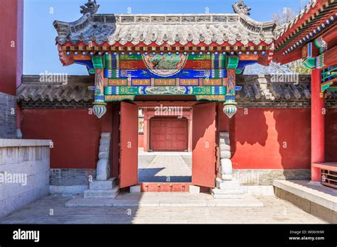 Ancient Chinese Gate Building in the Ancient City of Taierzhuang, Zaozhuang City, Shandong ...