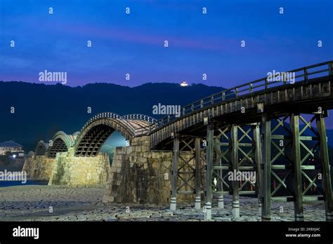 Kintai Bridge night view Stock Photo - Alamy