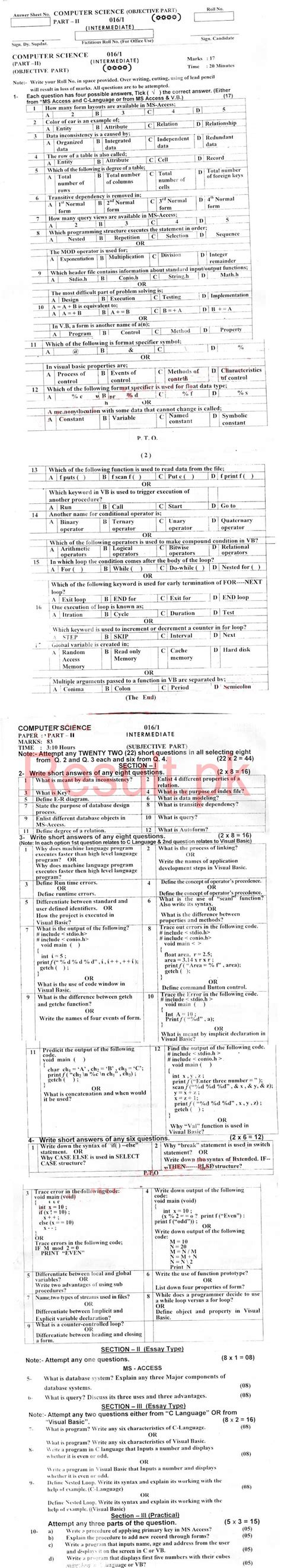 BISE AJK Board Mirpur Past Papers 2024 Inter Part 1 2, FA, HSSC, FSC, Intermediate, 11th & 12th ...