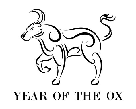 Year of the ox line art vector eps 10 2174345 Vector Art at Vecteezy