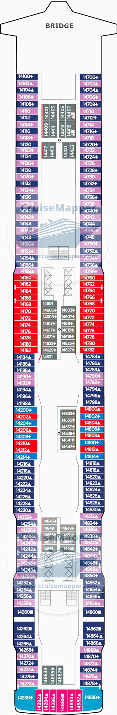 Norwegian Encore deck 14 plan | CruiseMapper