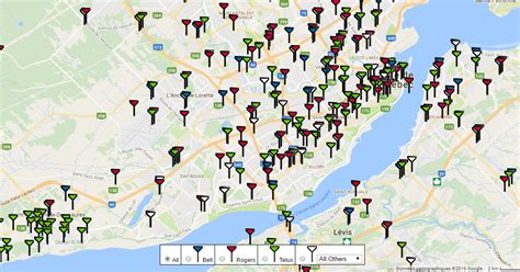 Vincent Dumouchel: Interactive Canadian Cellular Towers Map