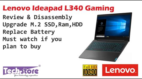 Lenovo Ideapad L340 gaming: Review Disassembly upgrade m.2 ssd hdd ram battery easy - YouTube