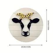 Wooden White Milk Cow Letter Ornament Wooden Round Sign - Temu Australia