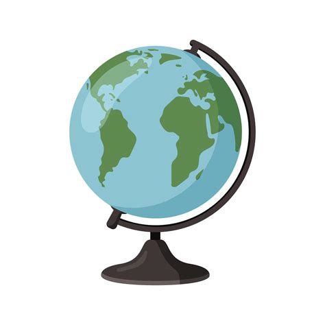 Earth globe, planet, map of continents of world. Vector illustration in ...